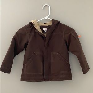 Brown jacket with fleece lining